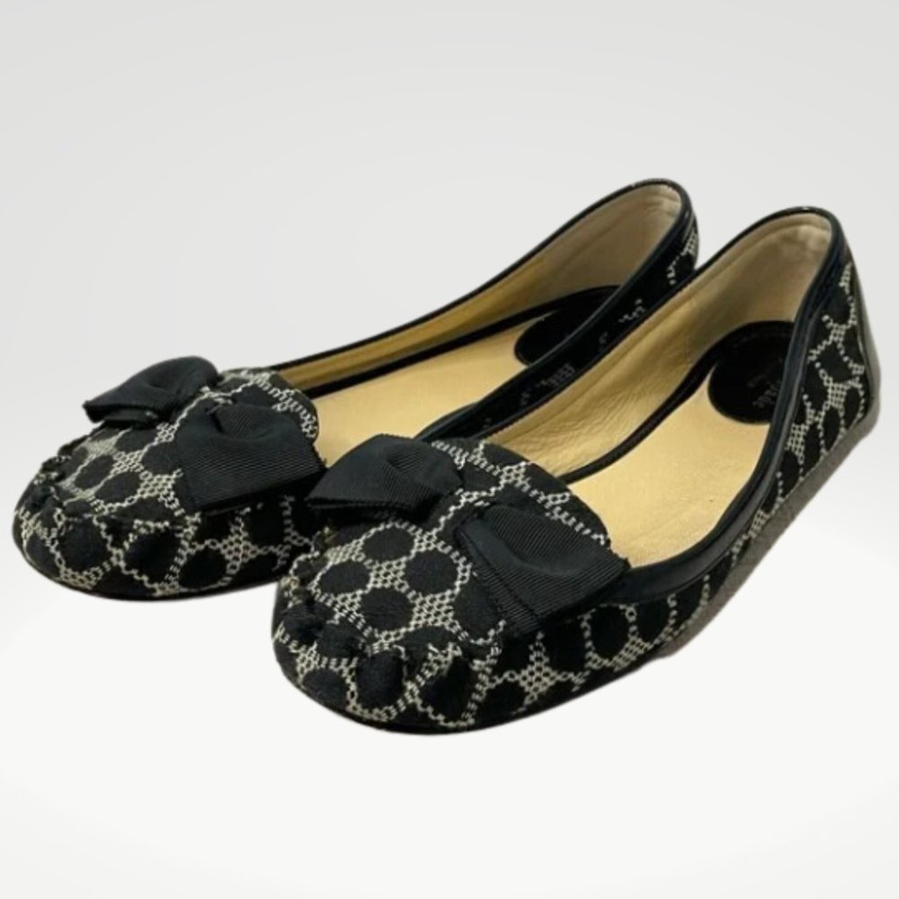Kate Spade Black and White Polka Dot with Bow Loafer Flats size 9